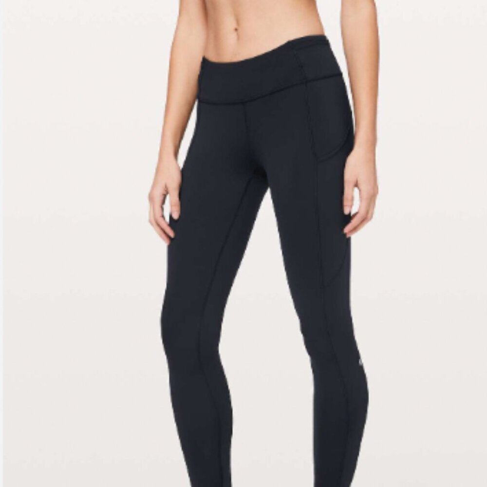 LuLuLemon Black sz 8 mid- rise tights